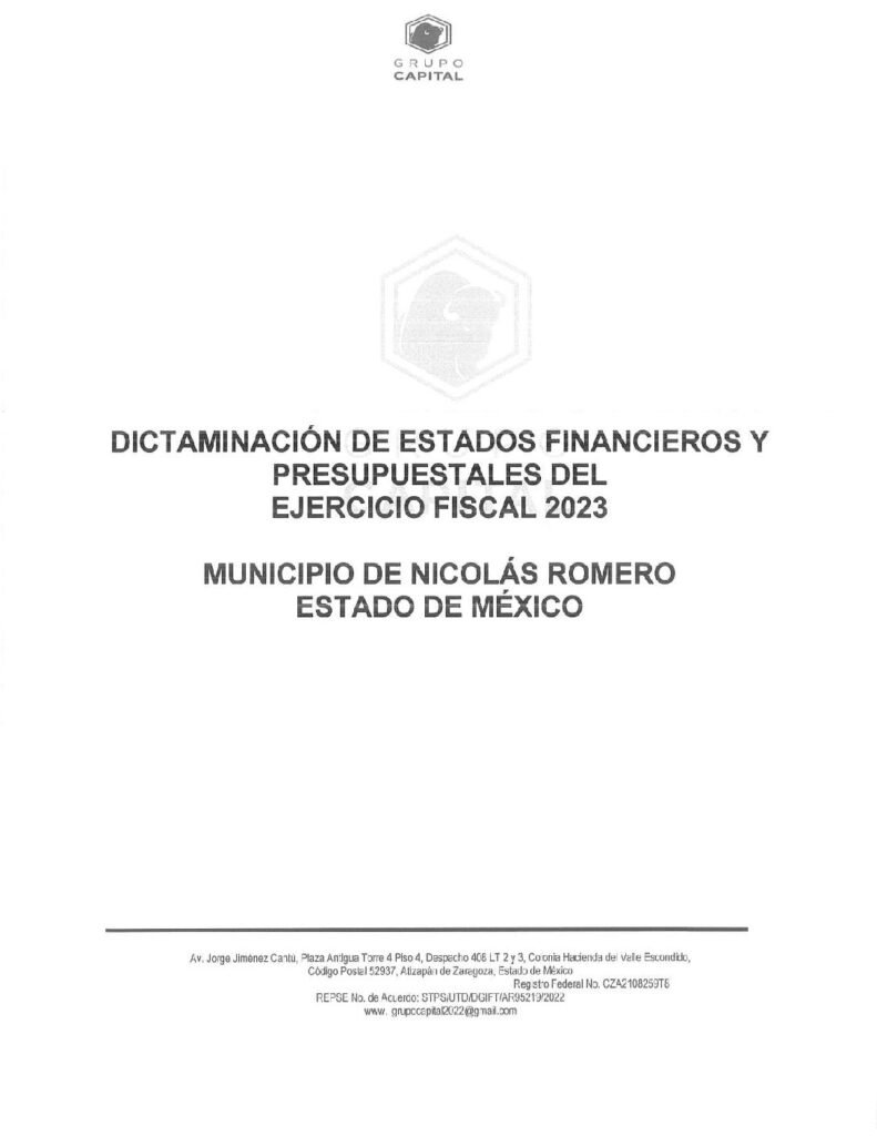 thumbnail of Dictaminación de los Estados Financieros y Presupuestales 2023