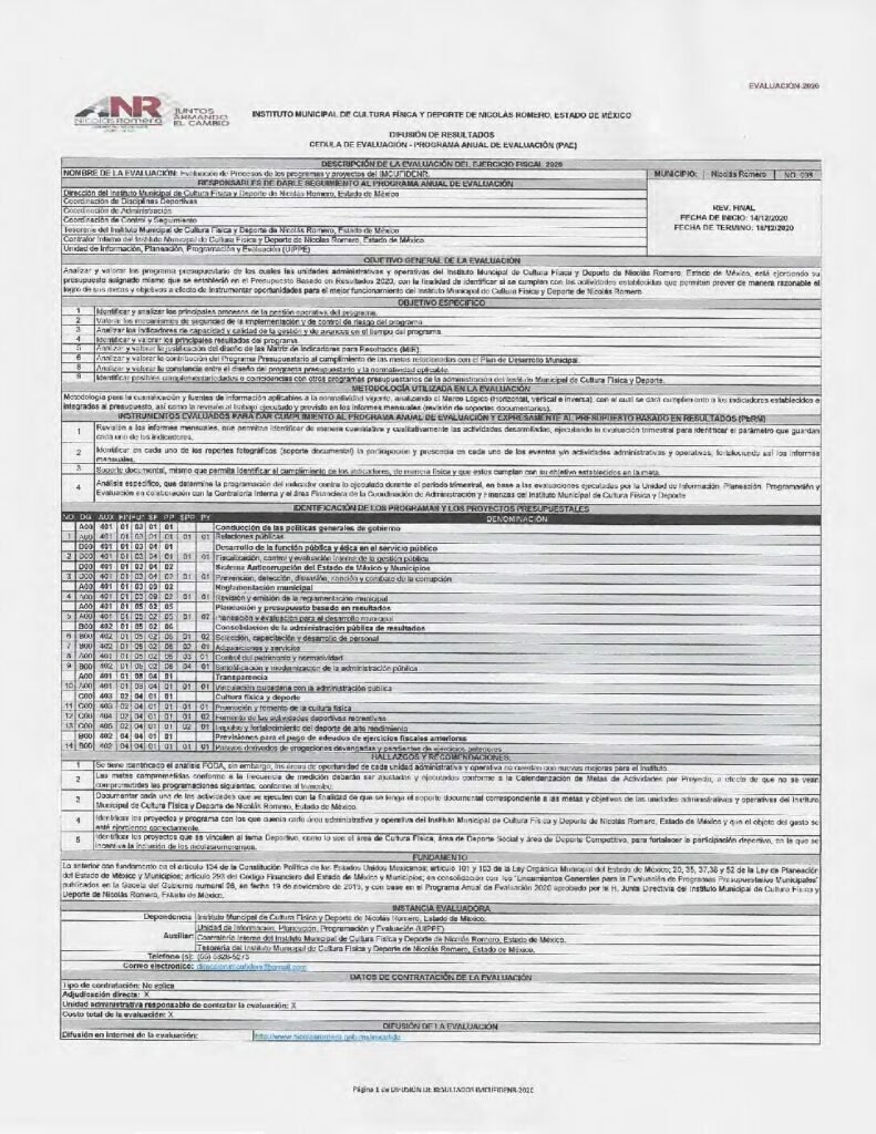 thumbnail of Difusión de Resultados – Evaluación 2020 IMCUFIDE