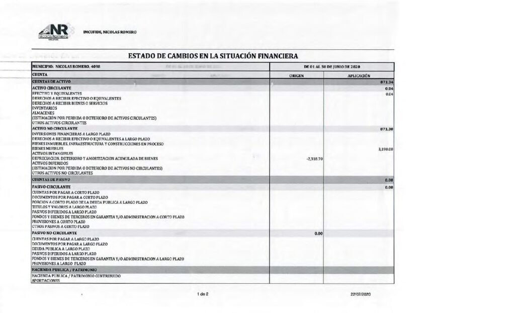 thumbnail of Estado de Cambios en la Situación Financiera