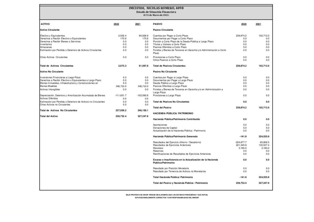 thumbnail of Estado de Situacion Financiera