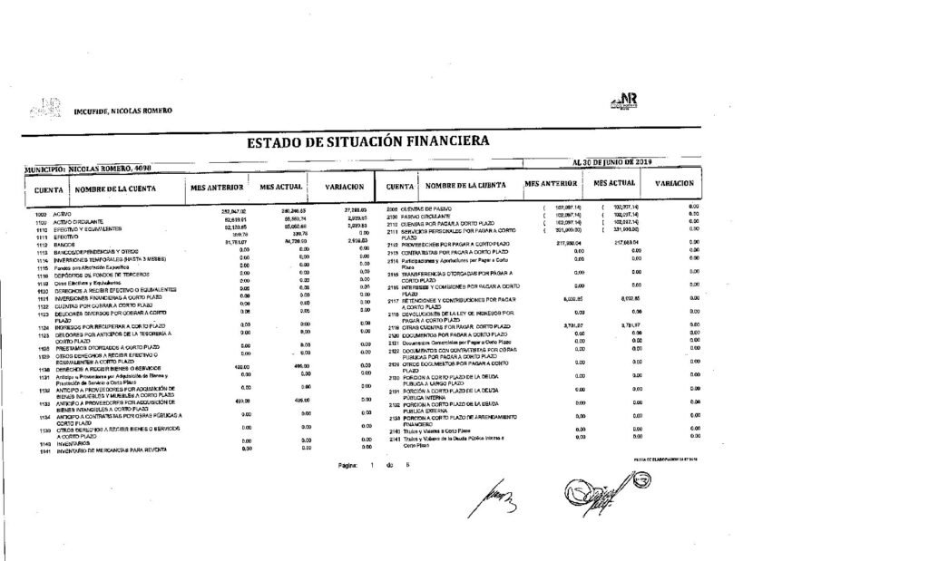 thumbnail of Estado de Situación Financiera