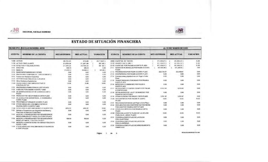 thumbnail of Estado de Situación Financiera