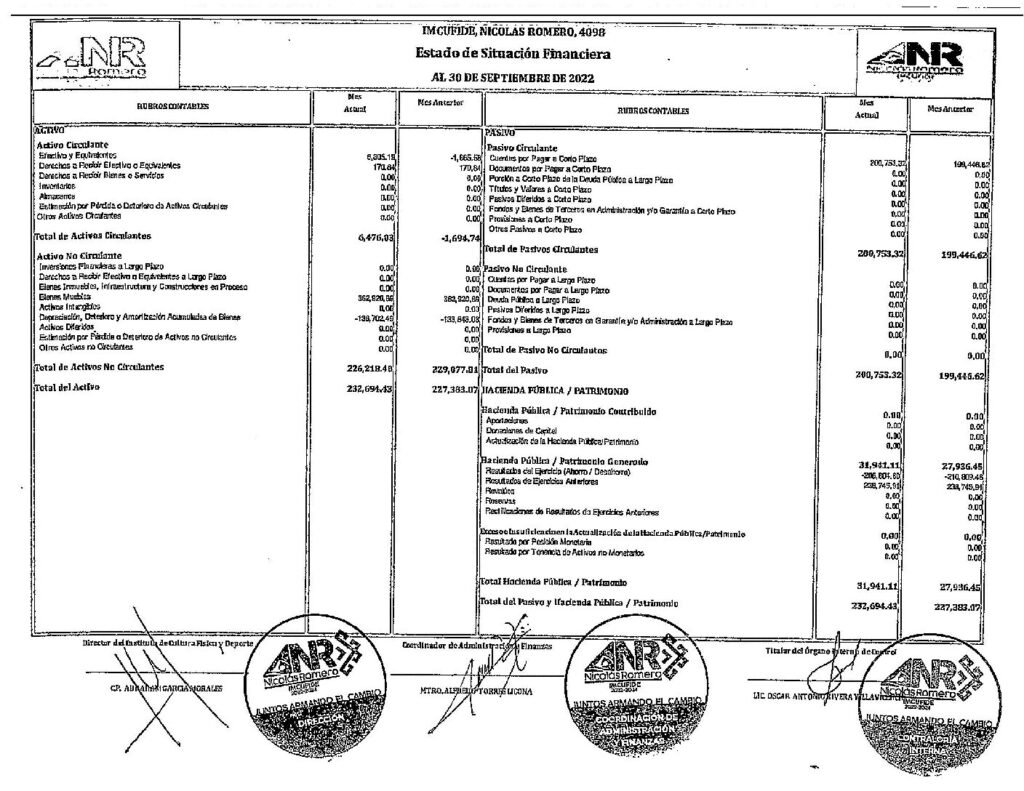 thumbnail of Estado de Situación Financiera