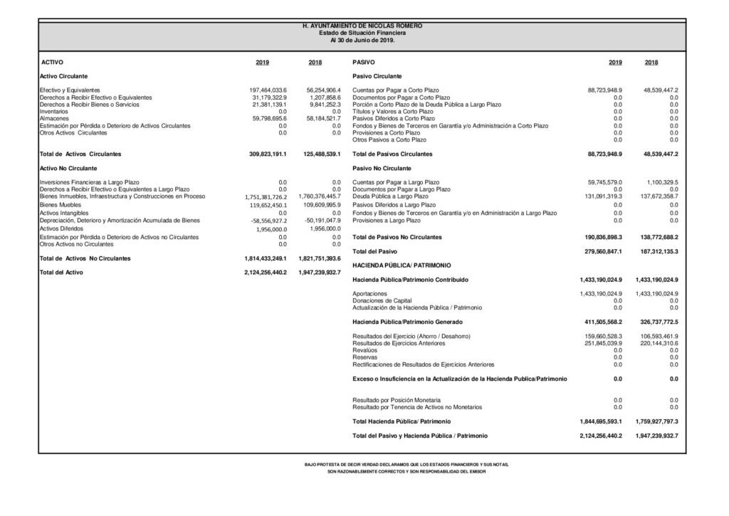 thumbnail of Estado de Situación Financiera