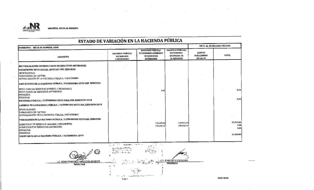 thumbnail of Estado de Variación en la Hacienda Pública