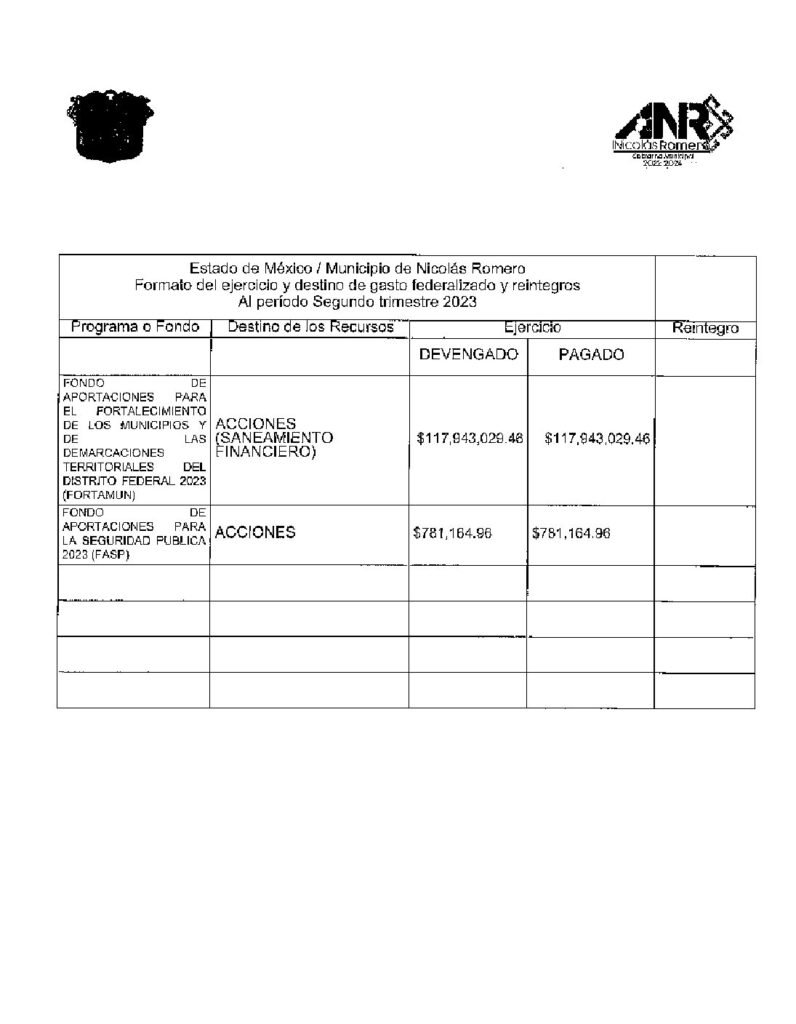 thumbnail of Norma de Información del Formato del Ejercicio y Destino de Gasto Federalizado y Reintegros