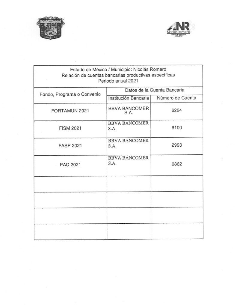 thumbnail of Norma para Establecer la Información de la Relación de Cuentas Bancarias Productivas