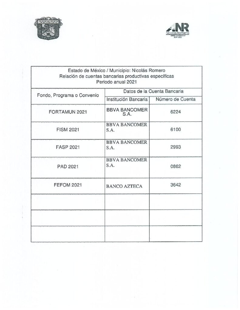 thumbnail of Norma para Establecer la Información de la Relación de Cuentas Bancarias Productivas