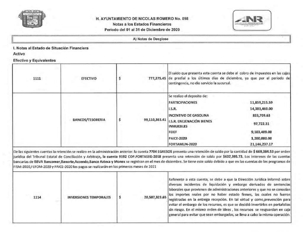 thumbnail of 2. Notas a los Estados Financieros
