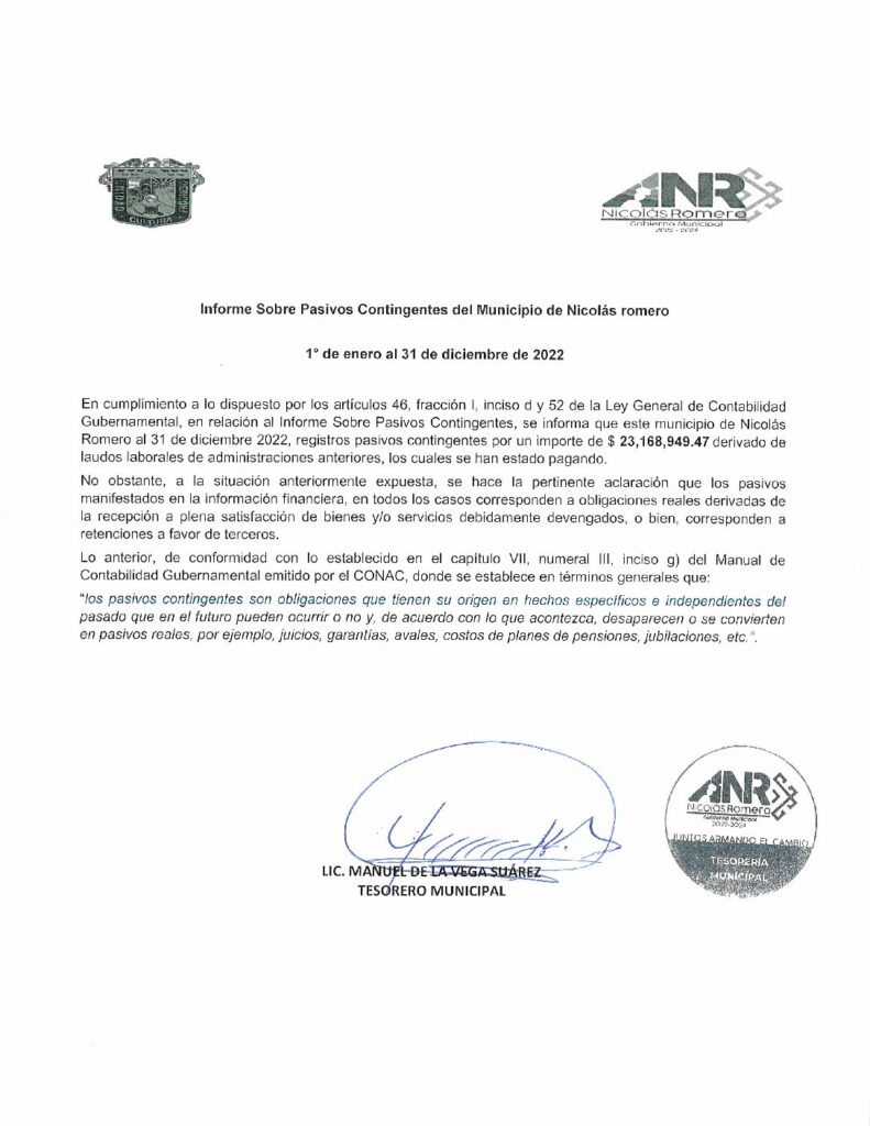 thumbnail of 23. Informe sobre Pasivos Contingentes