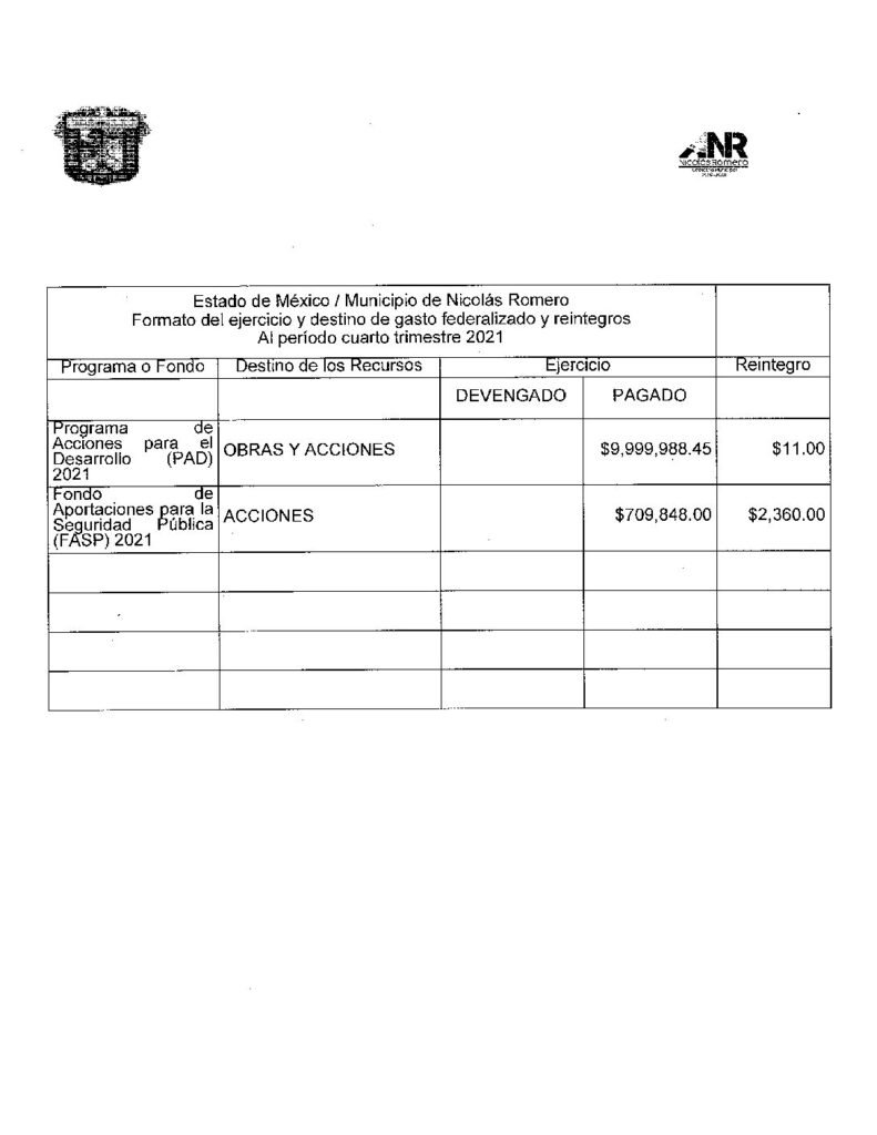 thumbnail of Norma de Información del Formato del Ejercicio y Destino de Gasto Federalizado y Reintegros