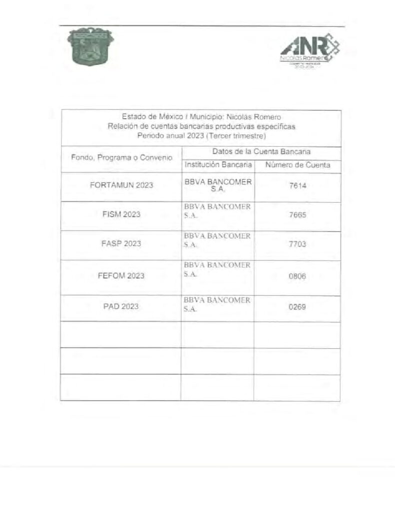 thumbnail of Norma para Establecer la Información de la Relación de Cuentas Bancarias Productivas