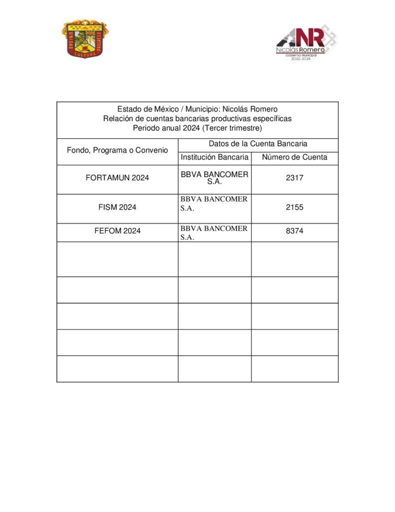 thumbnail of Norma para Establecer la Información de la Relación de Cuentas Bancarias Productivas