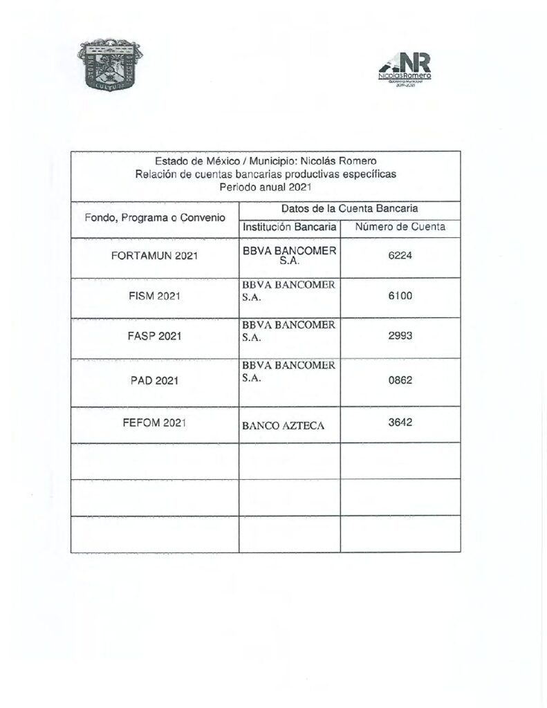 thumbnail of Norma para Establecer la Información de la Relación de Cuentas Bancarias Productivas