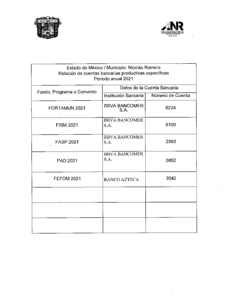 thumbnail of Norma para Establecer la Información de la Relación de Cuentas Bancarias Productivas