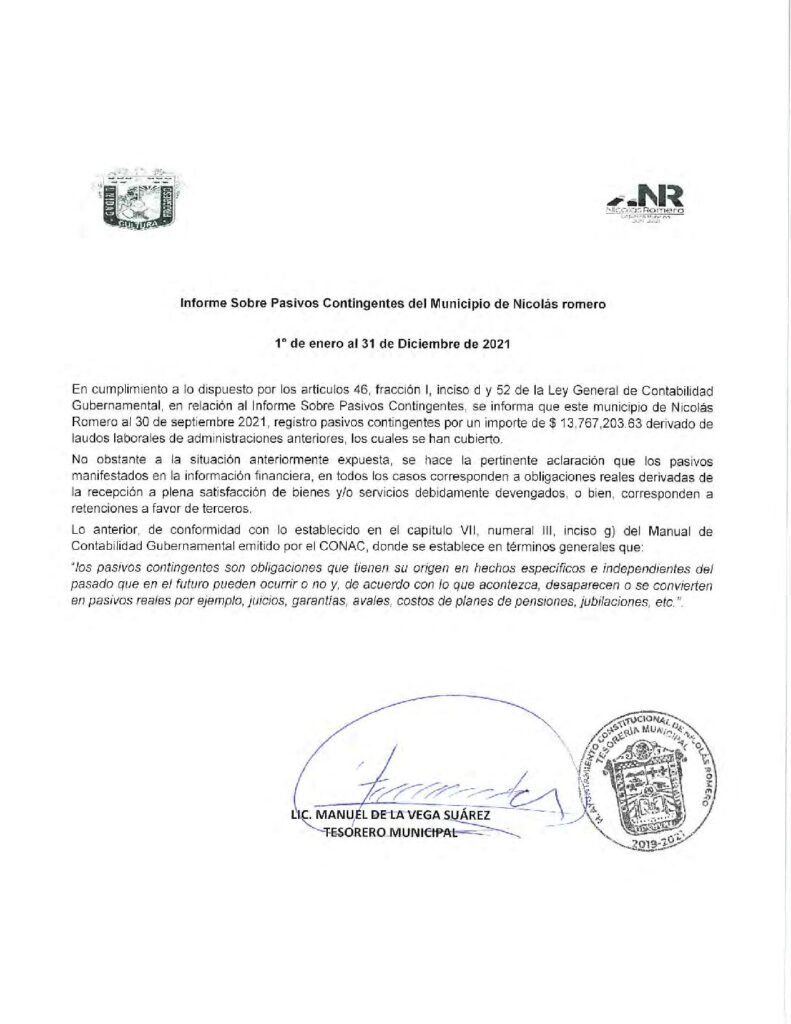 thumbnail of d) Informe sobre Pasivos Contingentes