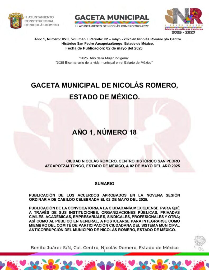 thumbnail of GACETA-18_02mayo2025- Modificaciones PAMR