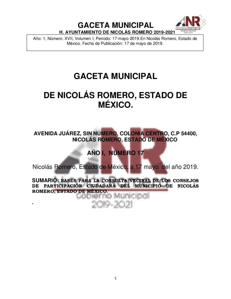 thumbnail of 11.- GACETA 17 17-mayo-2019(REGLAMENTO DE LA COMISIÓN DE HONOR Y JUSTICIA)