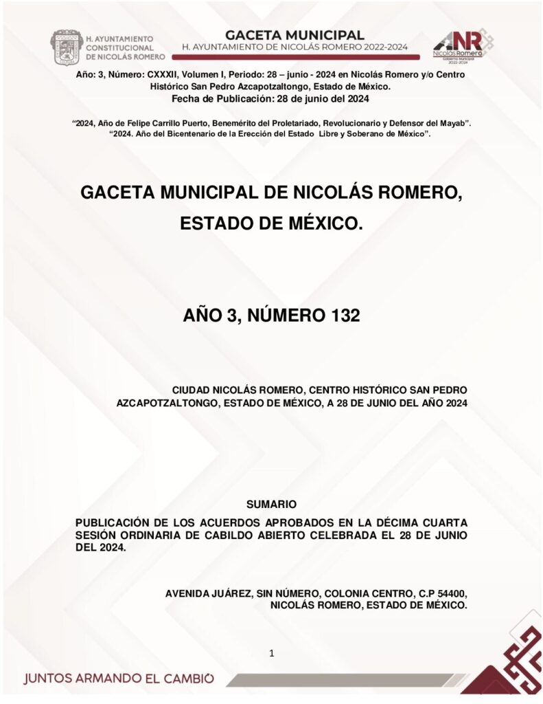thumbnail of 20.- GACETA 132_28-junio-2024(REGLAMENTO DEL SERVICIO PROFESIONAL DE LA CARRERA POLICIAL)