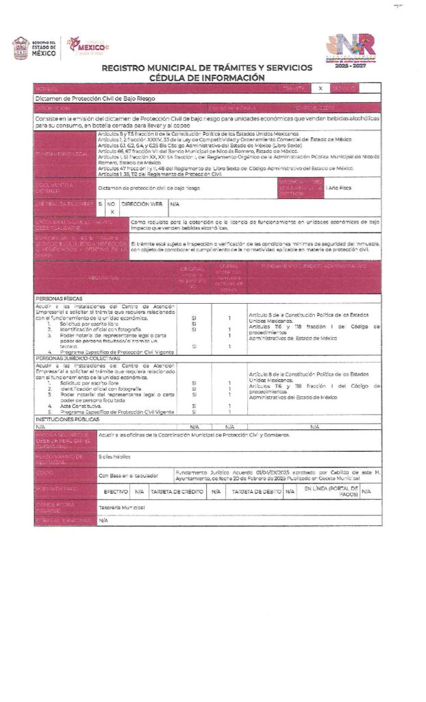 thumbnail of NR-CMPyB-010-25 Dictamen de Protección Civil de Bajo Riesgo