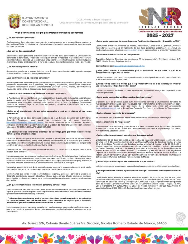 thumbnail of Padrón de Unidades Económicas