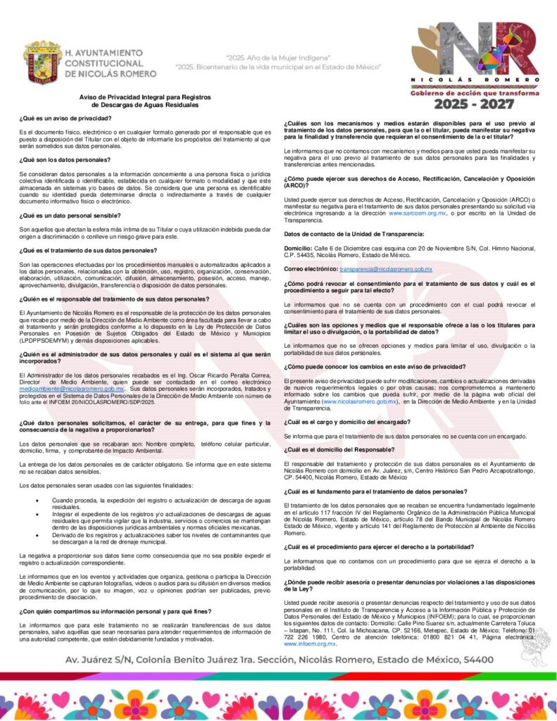 thumbnail of Registro de descargas de aguas residuales