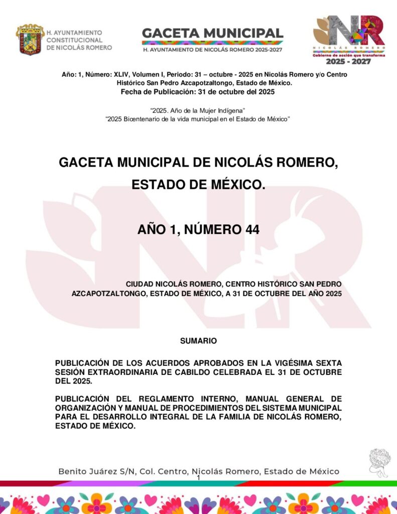 thumbnail of GACETA 44_31octubre2025