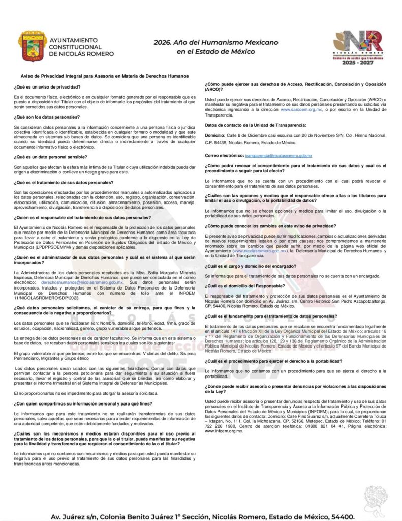 thumbnail of Asesoría en materia de derechos humanos