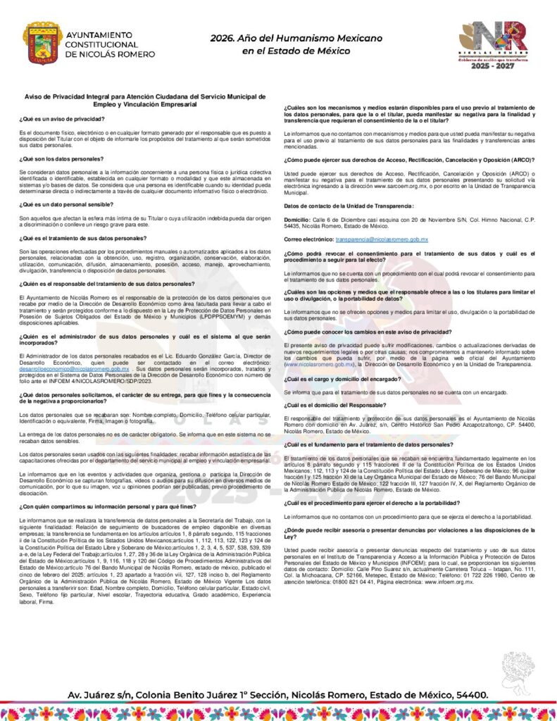 thumbnail of Atención Ciudadana del Servicio Municipal de Empleo y Vinculación Empresarial