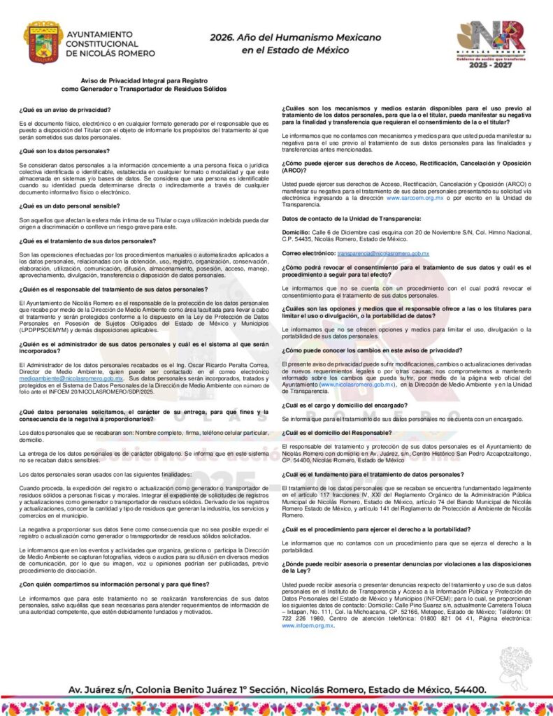 thumbnail of Registro como generador o transportador de residuos sólidos