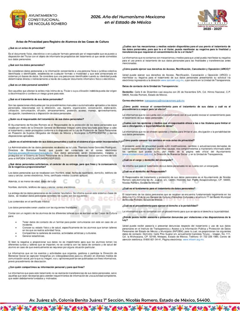 thumbnail of Registro de alumnos de Casas de Cultura