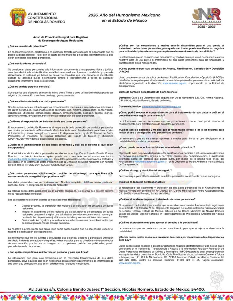 thumbnail of Registro de descargas de aguas residuales