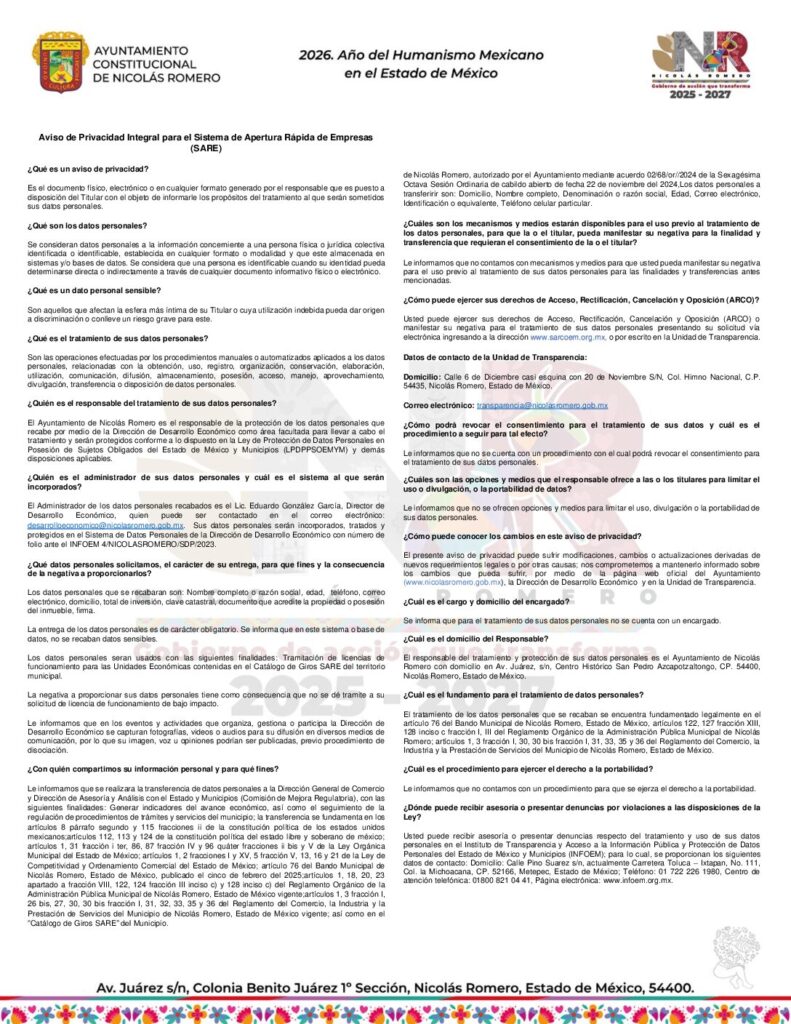 thumbnail of Sistema de Apertura Rapida de Empresas (SARE)