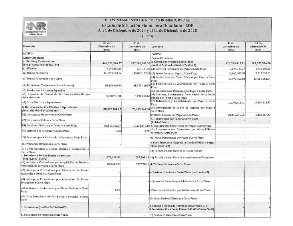 thumbnail of 9. Estado de Situación Financiera Detallado LDF