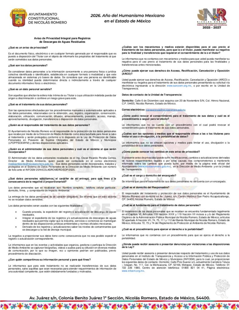thumbnail of Registro de descargas de aguas residuales